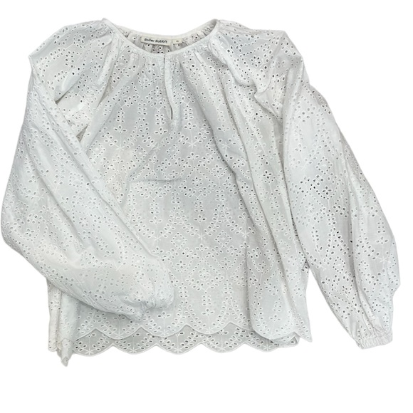 Roller Rabbit Tops - Roller Rabbit White Annette Eyelet Top